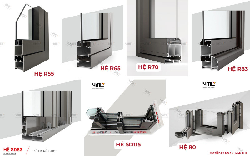 Mẫu cửa nhôm Maxpro - Cửa nhôm Việt Minh Long