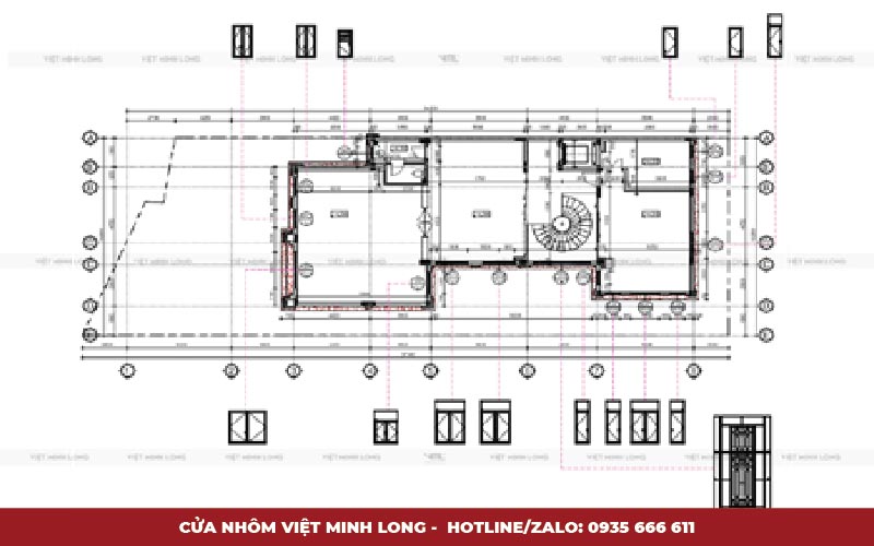 Biệt thự phố - Cửa nhôm Việt Minh Long
