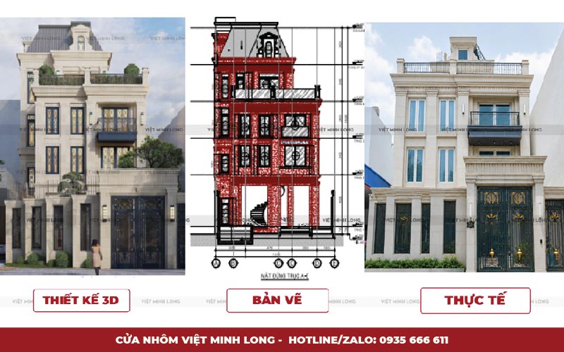 Biệt thự phố - Cửa nhôm Việt Minh Long