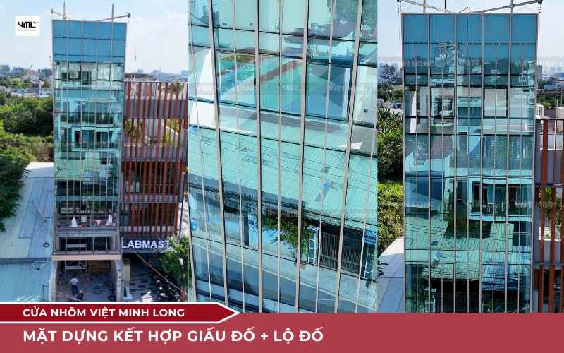 thi công vách kính mặt dựng tòa nhà văn phòng